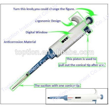 Precision Electronic Single Channel Pipette: 0.5- 5000uL with Battery & Charger